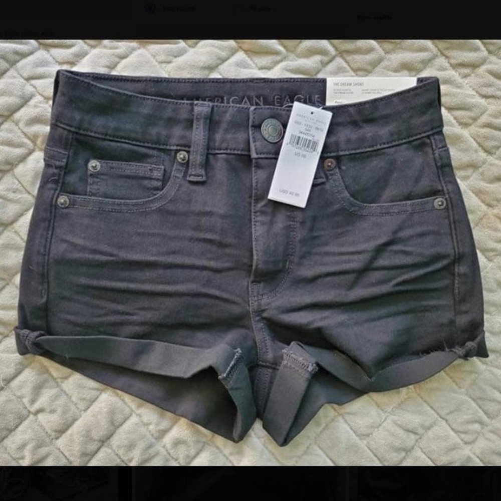 American Eagle Women's Black High Rise Shorties